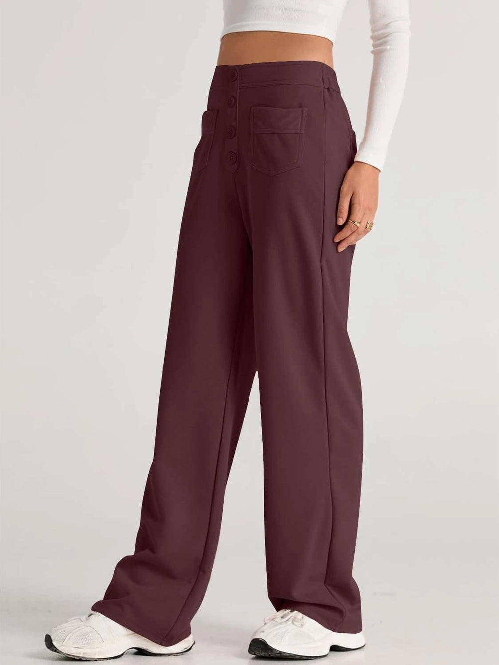 High Waist Wide Leg Pants - Trendsi - Flyclothing LLC