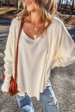 Exposed Seam Round Neck Long Sleeve Blouse - Trendsi - Flyclothing LLC