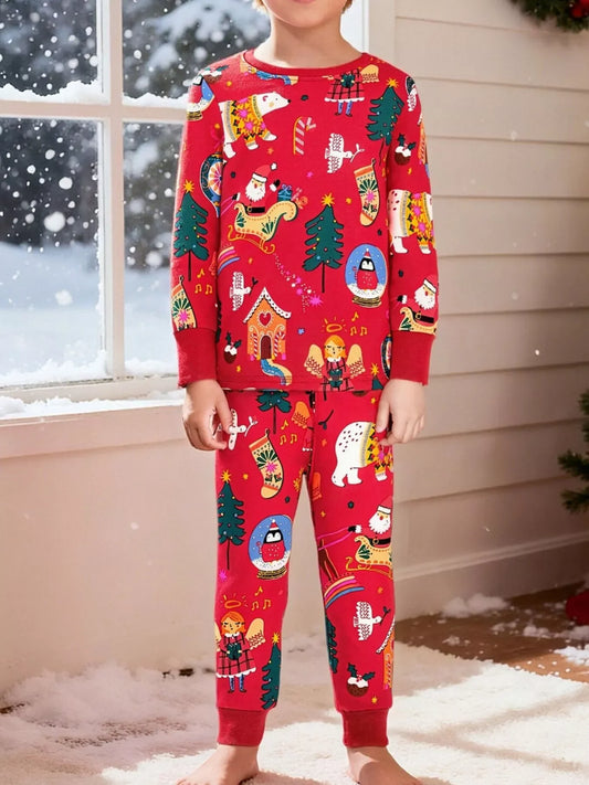 Children's Christmas Print Pajama Set - Trendsi - Flyclothing LLC
