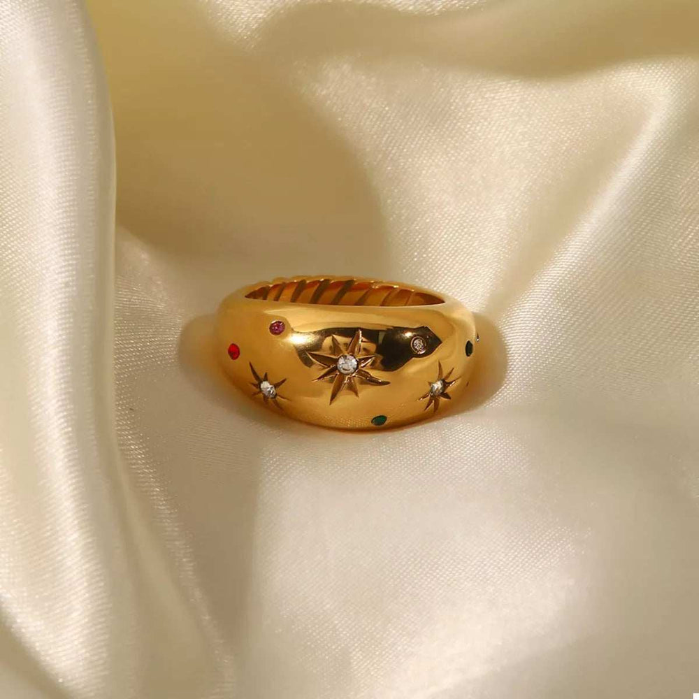 18K Gold-Plated Zircon Ring - Trendsi - Flyclothing LLC