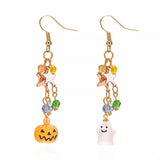 Halloween Asymmetrical Pumpkin Ghost Earrings - Trendsi - Flyclothing LLC
