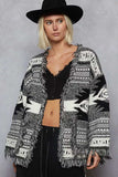 POL Open Front Geometric Print Cardigan with Fringe Detail - Trendsi - Flyclothing LLC