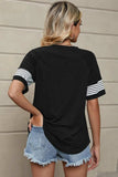 Striped Round Neck Short Sleeve T-Shirt - Trendsi - Flyclothing LLC