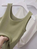 Plus Size Ribbed Knit Scoop Neck Tank Top - Trendsi - Flyclothing LLC