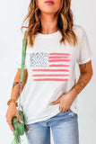 US Flag Round Neck Short Sleeve T-Shirt - Trendsi - Flyclothing LLC