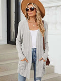 Pocketed Open Front Long Sleeve Cardigan - Trendsi - Flyclothing LLC