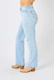 Judy Blue Full Size High Waist Distressed Straight Jeans - Trendsi - Flyclothing LLC