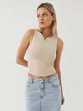 Round Neck Cropped Tank - Trendsi - Flyclothing LLC