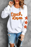 Letter & Star Round Neck Long Sleeve Sweatshirt - Trendsi - Flyclothing LLC