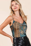 Mittoshop Paisley Patchwork Print Satin Cowl Neck Crop Cami - Trendsi - Flyclothing LLC