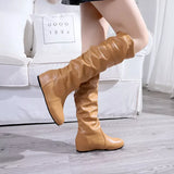 Round Toe Slouch Boots - Trendsi - Flyclothing LLC