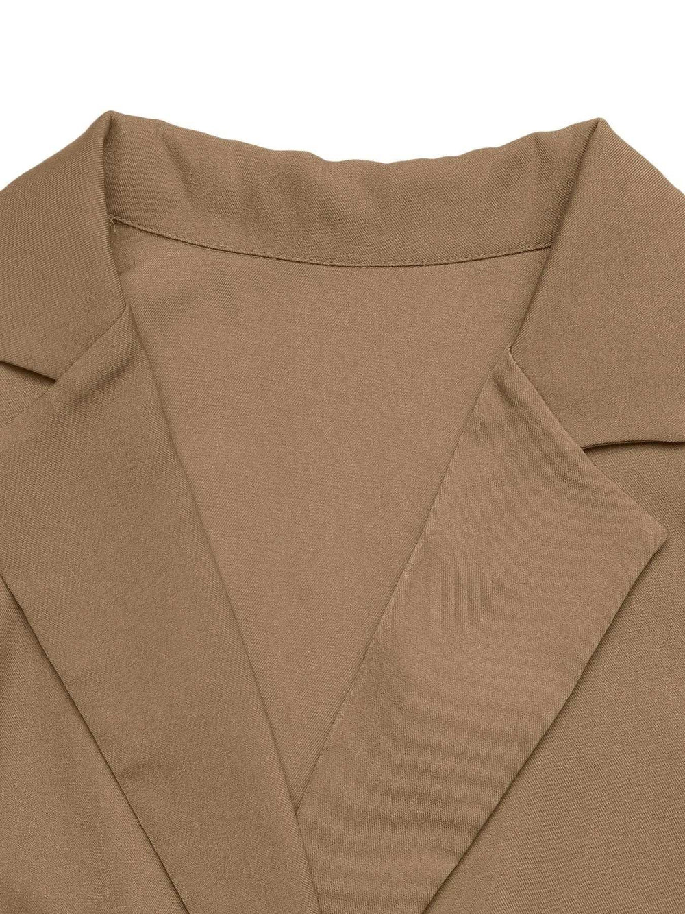 Lapel Collar Leopard Cuff Long Sleeve Blazer - Trendsi - Flyclothing LLC