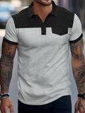 Men's Full Size Waffle-Knit Collared Contrast Polo Plus Size - Trendsi - Flyclothing LLC