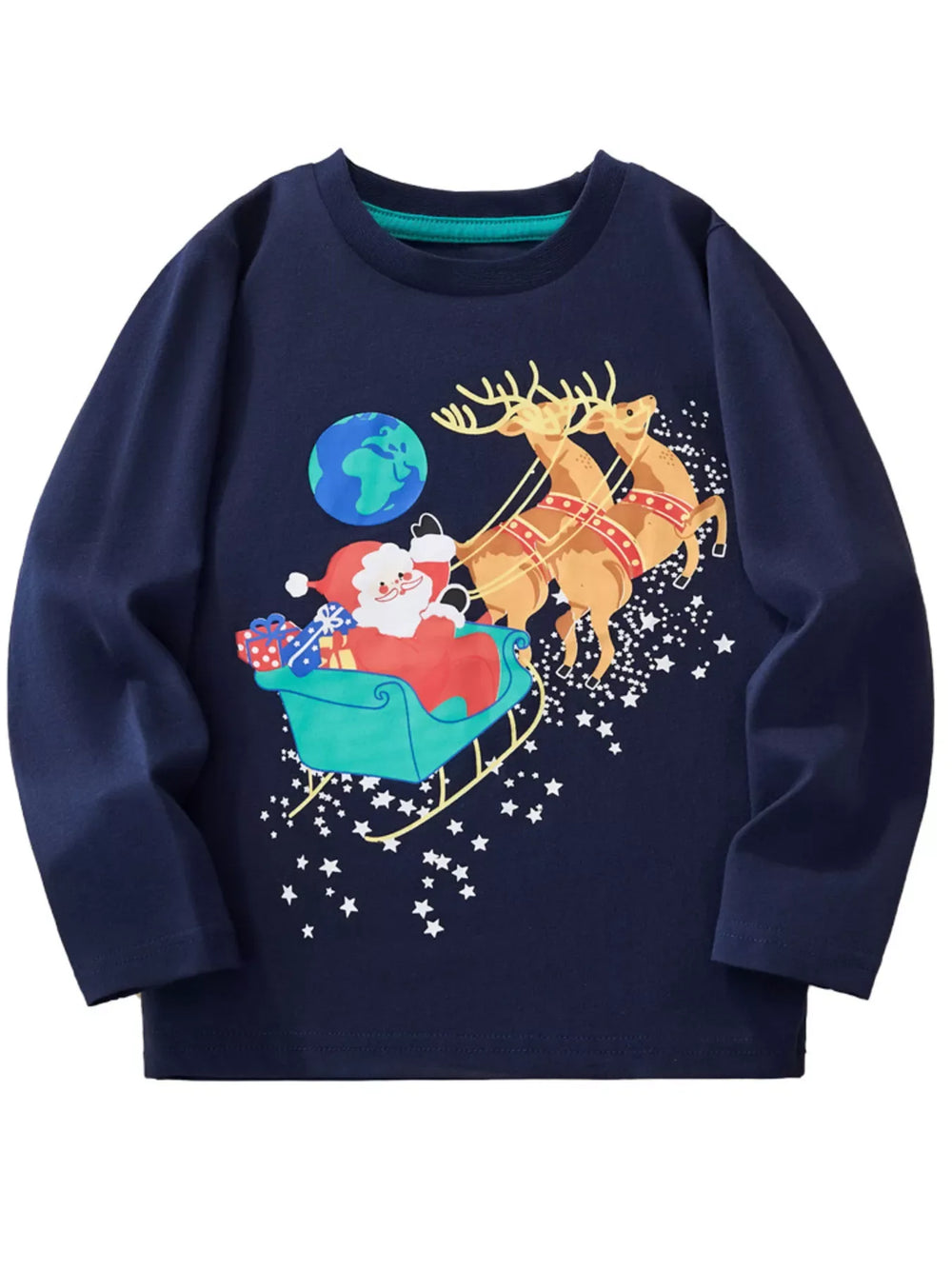 Children's Santa Graphic Long Sleeve T-Shirt - Trendsi - Flyclothing LLC