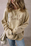 THANKFUL Round Neck Long Sleeve Sweatshirt - Trendsi - Flyclothing LLC