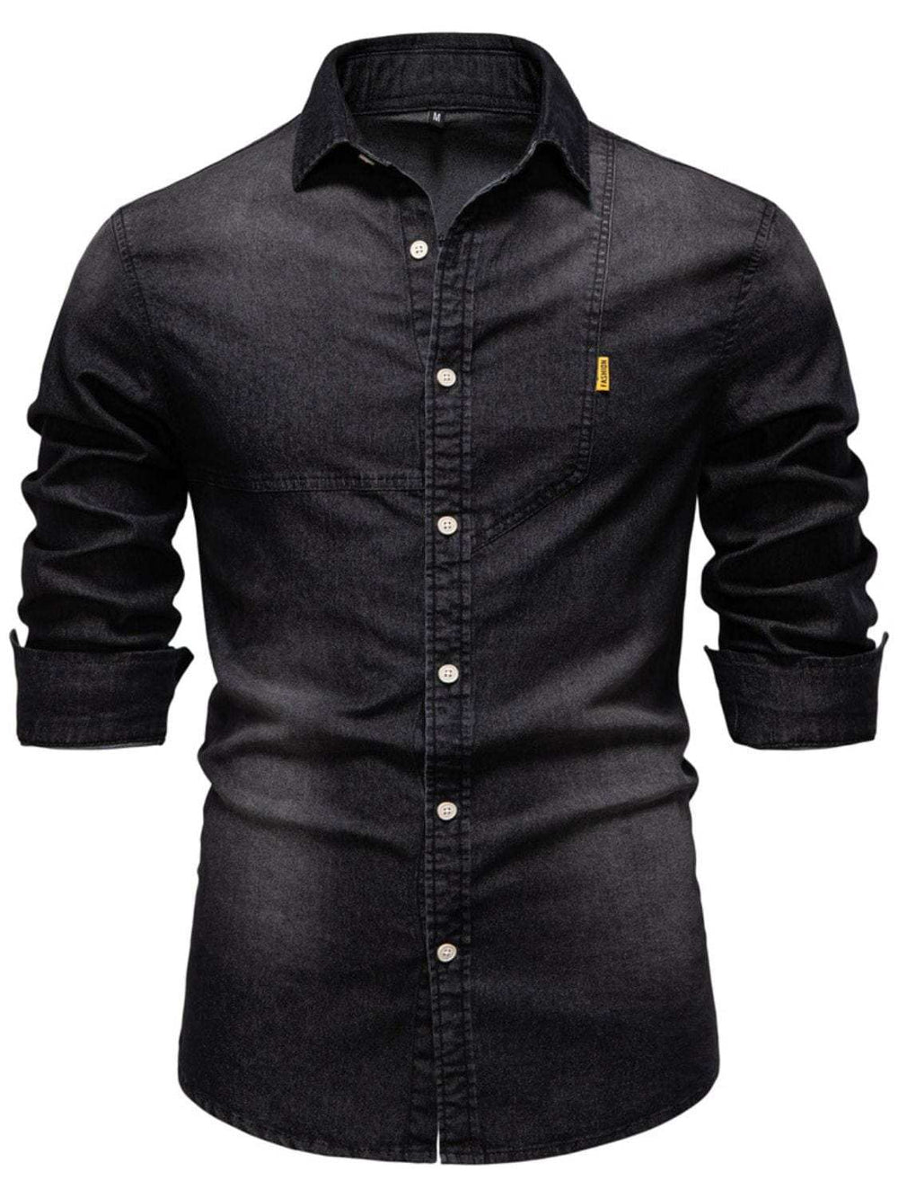 Men's Button Down Collared Neck Denim Shirt - Trendsi - Flyclothing LLC