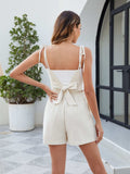 Smocked Tie Back Spaghetti Strap Romper - Trendsi - Flyclothing LLC