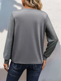 V-Neck Long Sleeve Top - Trendsi - Flyclothing LLC
