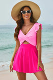 Cutout V-Neck Cap Sleeve One-Piece Swimwear - Trendsi - Flyclothing LLC
