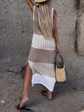 Slit Color Block Wide Strap Cover Up - Trendsi - Flyclothing LLC