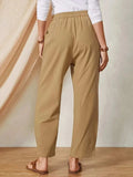 Full Size Elastic Waist Pants with Pockets - Trendsi - Flyclothing LLC