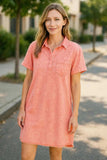 Zenana Tencel Mineral Washed Collared Shirts Dress - Trendsi - Flyclothing LLC