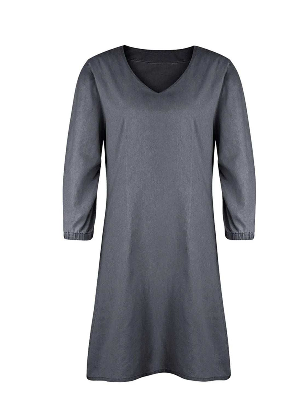 Full Size V-Neck Half Sleeve Dress - Trendsi - Flyclothing LLC