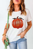 Full Size Sequin Pumpkin Round Neck Short Sleeve T-Shirt - Trendsi - Flyclothing LLC
