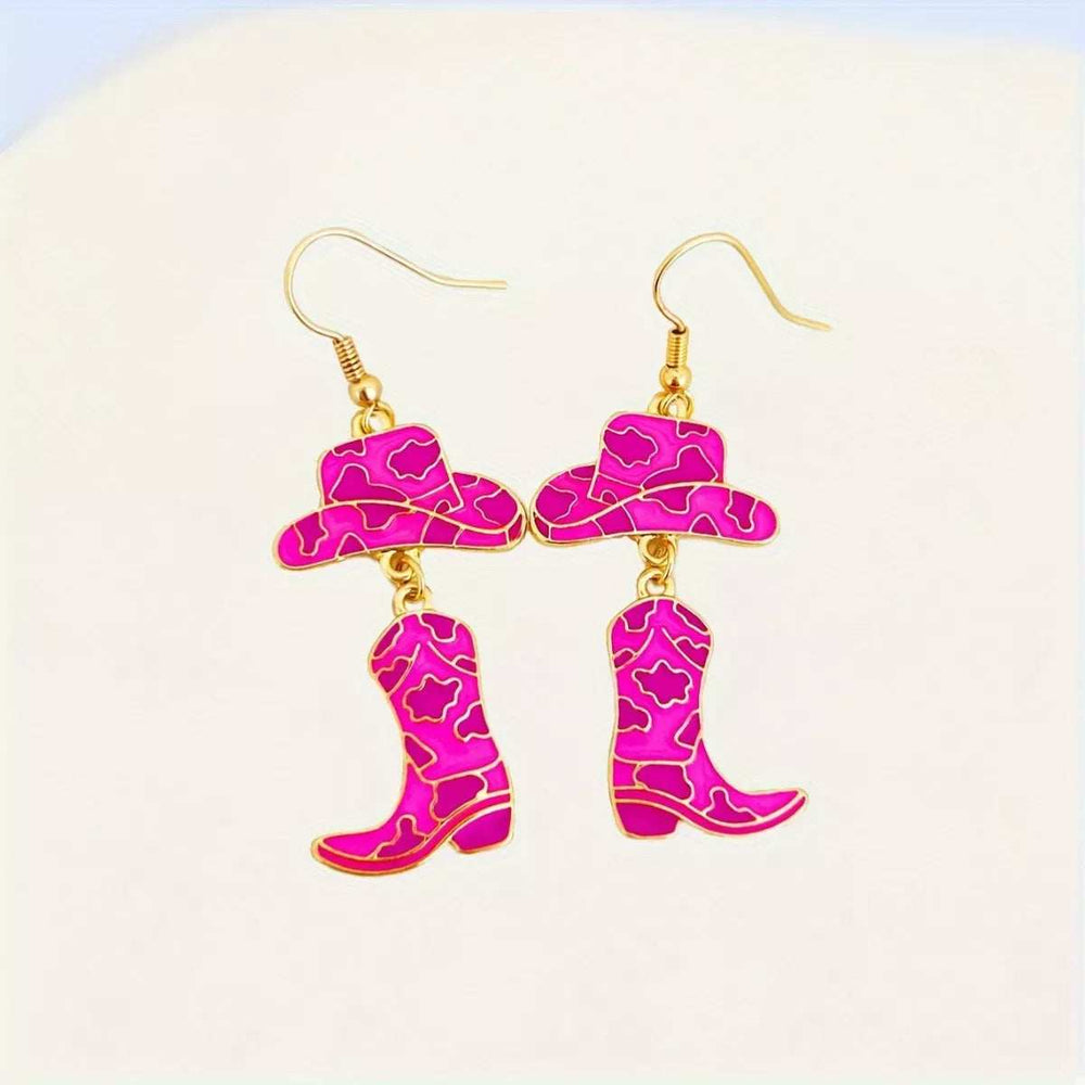 Cowboy Hat and Boot Dangle Earrings - Trendsi - Flyclothing LLC