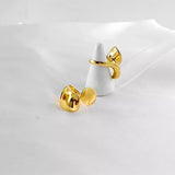 18K Gold-Plated Copper Geometric Sculptural Ring - Trendsi - Flyclothing LLC