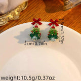 Christmas Tree Bowknot Dangle Earrings - Trendsi - Flyclothing LLC