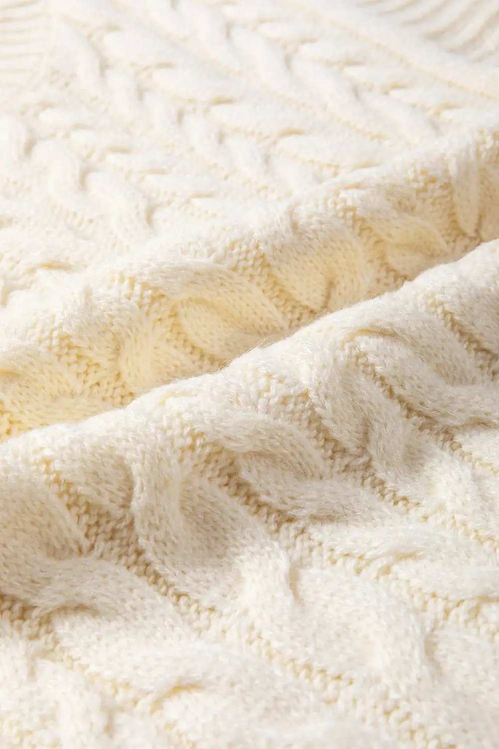 Cable Knit Turtleneck Sweater Vest - Trendsi - Flyclothing LLC