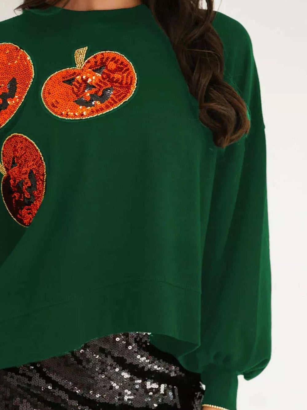 Halloween Pumpkin Round Neck Sweatshirt - Trendsi - Flyclothing LLC