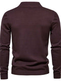 Men's Mock Neck Long Sleeve Sweater - Trendsi - Flyclothing LLC