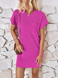 Round Neck Short Sleeve Mini Dress - Trendsi - Flyclothing LLC