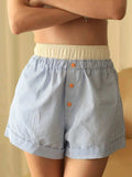 Striped Elastic Waist Shorts - Trendsi - Flyclothing LLC
