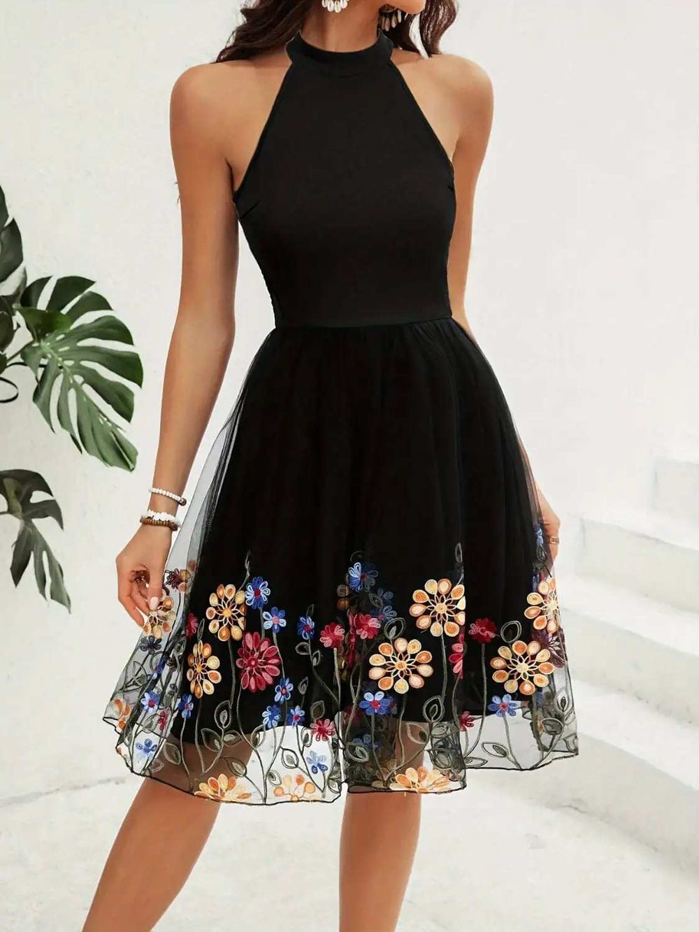 Cutout Grecian Neck Mini Dress - Trendsi - Flyclothing LLC