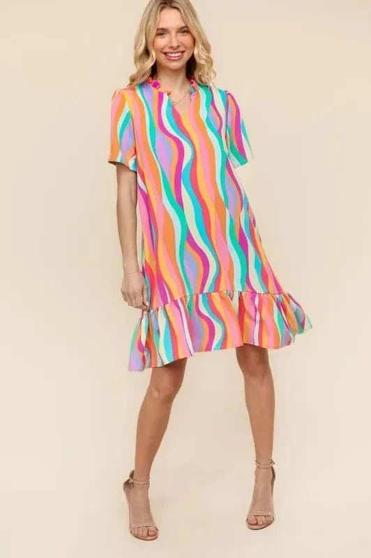 Haptics Tiered Woven Ruffle Hem Dress - Trendsi - Flyclothing LLC