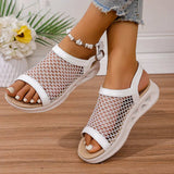 Woven Mesh Comfort Platform Sandals - Trendsi - Flyclothing LLC