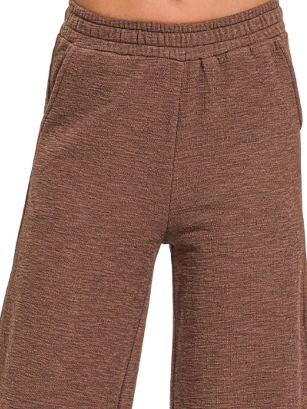 Zenana Cotton Slub Wide Leg Pants - Trendsi - Flyclothing LLC