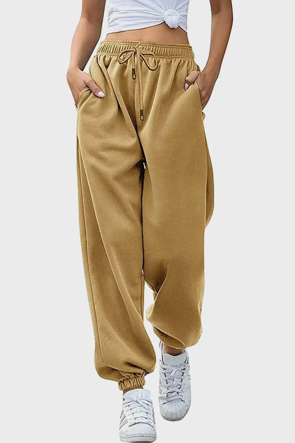 Elastic Waist Joggers with Pockets - Trendsi - Flyclothing LLC