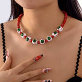 Halloween Beaded Necklace and Bracelet Jewelry Set - Trendsi - Flyclothing LLC