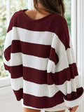 Round Neck Long Sleeve Sweater - Trendsi - Flyclothing LLC
