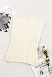 Cable Knit Turtleneck Sweater Vest - Trendsi - Flyclothing LLC