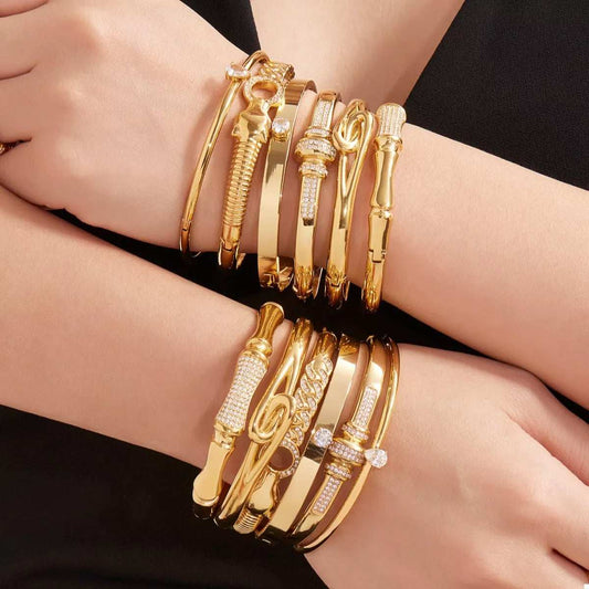 18K Gold-Plated Zircon Bracelet - Trendsi - Flyclothing LLC