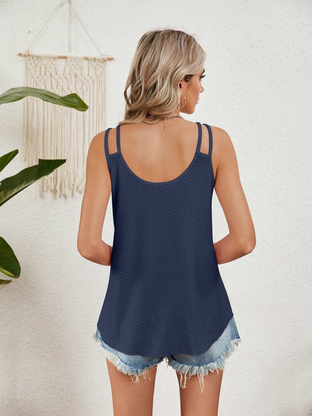 Florira Cutout Eyelet Tank - Trendsi - Flyclothing LLC