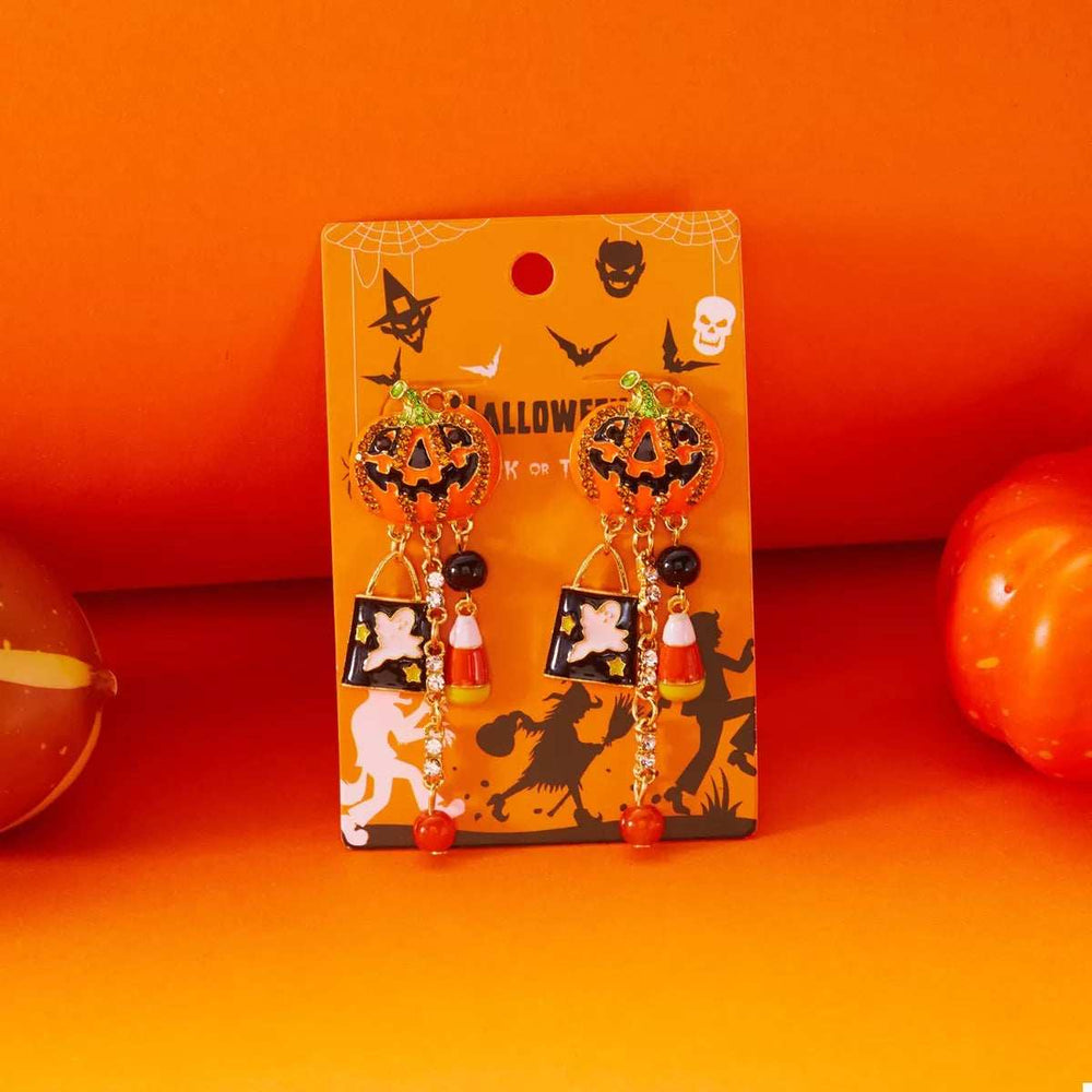 Halloween Pumpkin Drop Earrings - Trendsi - Flyclothing LLC