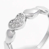 925 Sterling Silver Inlaid Zircon Heart Ring - Trendsi - Flyclothing LLC