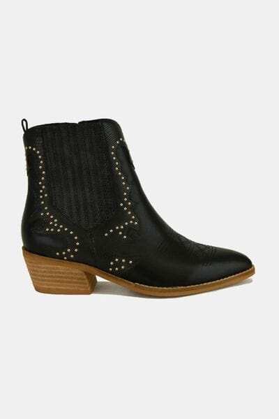 Beast Fashion Studded Detail Point Toe Boots - Trendsi - Flyclothing LLC