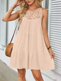 Ruffled Hem Lace Sleeveless Dress - Trendsi - Flyclothing LLC